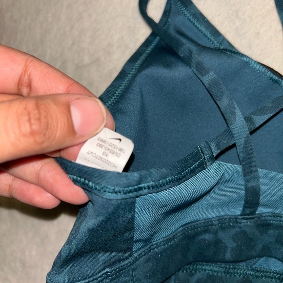Nike Dark Teal Leopard Print Strappy Sports Bra - Picture 4 of 4